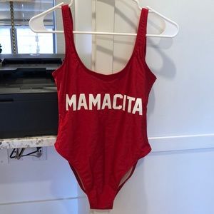 Mamacita Red One Piece Bathing Suit